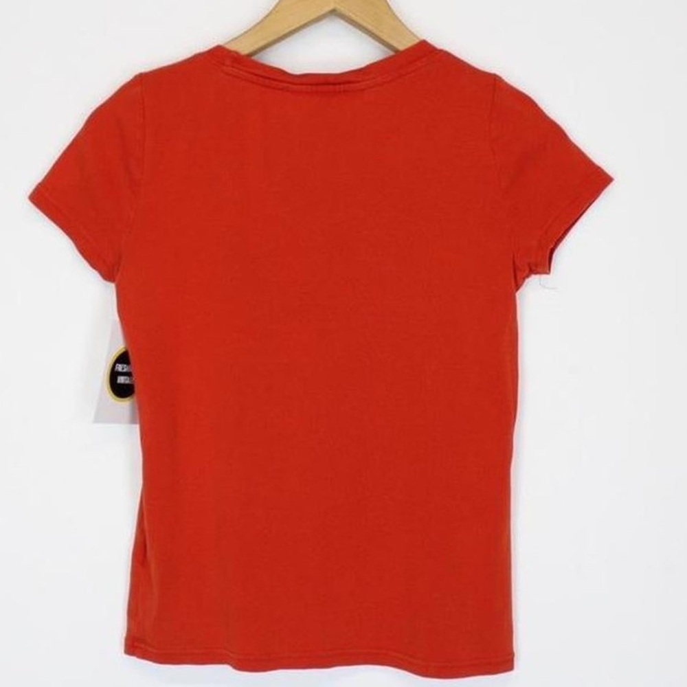 Vintage Y2K Lauren Ralph Lauren Orange Cap Sleeve Baby Tee Size Medium - Picture 2 of 8